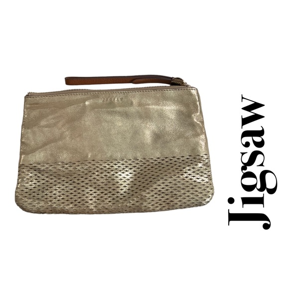 JIGSAW Golden Wristlet Wallet Pouch - Picture 1 of 7